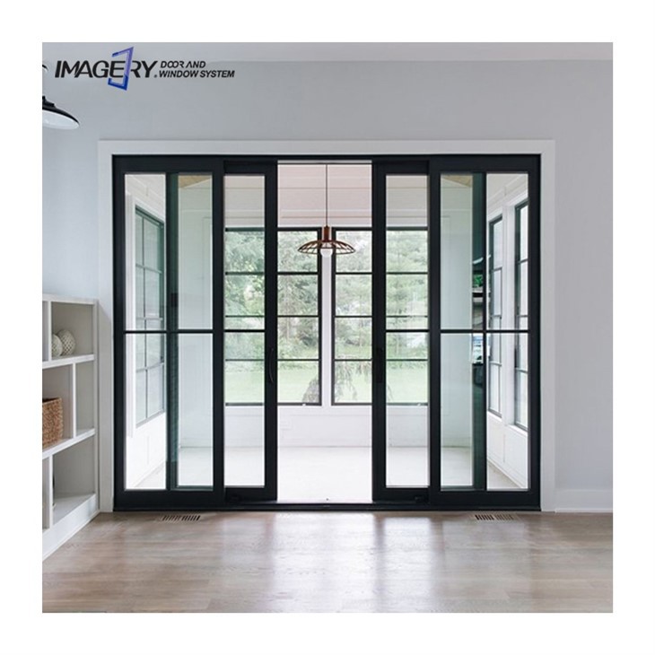 aluminum sliding door with double tempered glass2